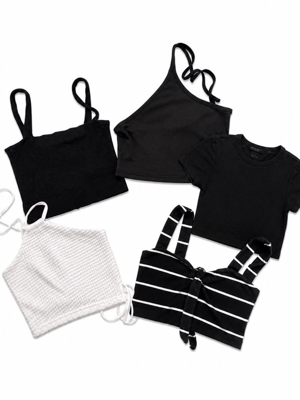 Bundle of Five Black and White Tops | Size XS / S